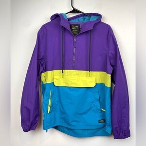 CPO Provisions mens Color block anorak pull over windbreaker medium